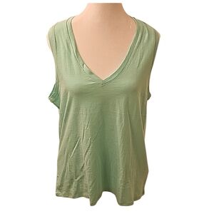 NWT J.Crew slub v neck tank top size L mint green